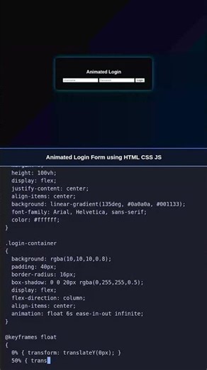 Epic Login Form | HTML CSS JS #webdevelopment #htmlcss #coding