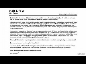 Half-Life 2 - Dr. Breen - Addressing Gordon Freeman