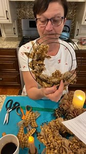 47K views · 1.2K reactions | See how to create this beautiful candle ring with a 8" wire wreath frame, homespun fabric, and burlap ribbon. This will also make an wonderful wreath for your kitchen cabinets. | The Crafty Decorator | Facebook