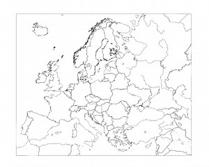 Mapa De Europa En Blanco Y Negro Mudo