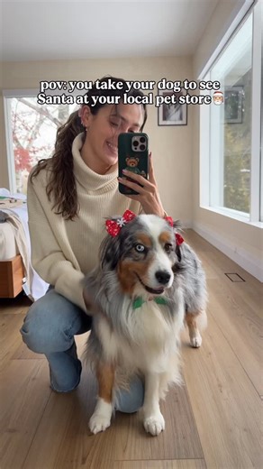 180 reactions | your sign to take your dog to see Santa + (bring their fav treats) Sedona was a bit nervous this year, so I’m happy we brought her @crumpsnaturals treats to distract her from the commotion #ad do you think Sedona’s ‘grandma’ will be happy with this photo?!  #crumpsnaturals #DogSantaPhotos | Sedona the Australian Shepherd | Facebook