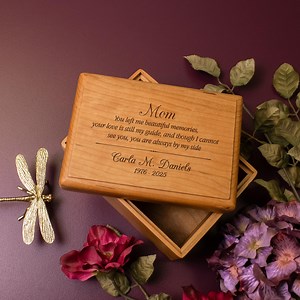 Memory Box Personalized | Beautiful Memories | Custom Memorial Box | Wooden Urn for Mom | Memorial Keepsake Box | Loss of Mother Gift - Etsy