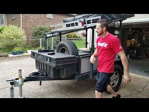 Custom built camping / expedition trailer with telescoping rack and CVT Rooftop tent and awning