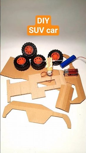 DIY SUV car Using DC Motor & cardboard | Easy Homemade Project!
