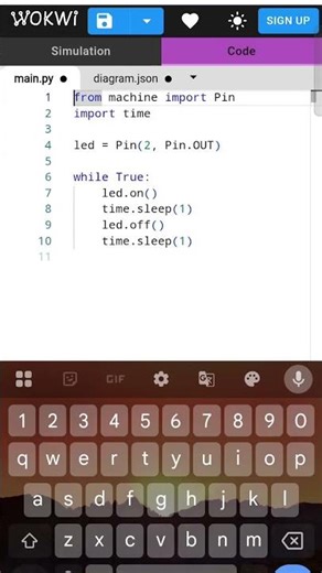 LED 💡 BLINKING CIRCUIT USING ESP32 IN WOWKI SIMULATOR