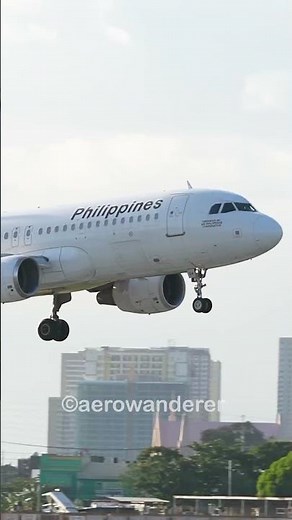 PHILIPPINE AIRLINES A320-200 landing at Manila Airport #shorts #aviation #plane #landing #manila