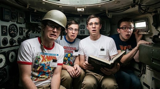 See nerdy gamer boys try out real tanks - are they real men?