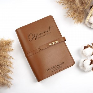 Personalized Officiant Book - Wedding Officiant Gift - Leather Offician Booklet - Wedding Ceremony Book - Custom Officiant Journal - Etsy