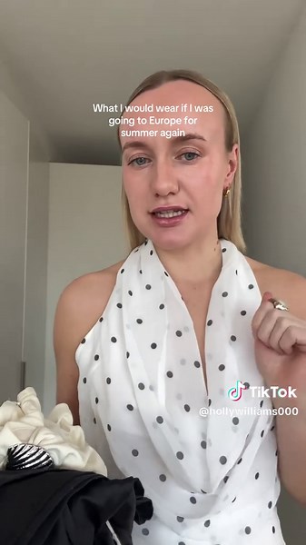 Which would you pick? 🌺 - Avalia Backless Scarf Mini Dress in White Polka - Heavy Hearted Satin Maxi Dress in Black - Nia Micro Short in Black All from @PEPPERMAYO xx #peppermayo #haul #tryon #outfit #eurosummer #europe