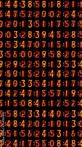 counting numbers, time and code information in vertical