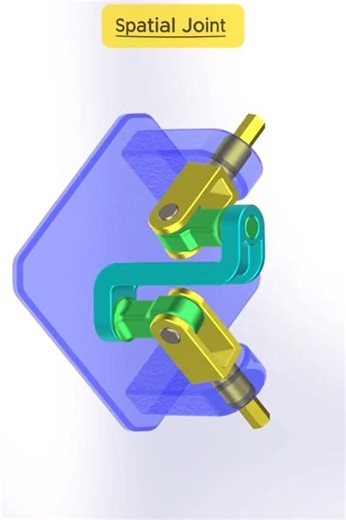 Spatial Joint Mechanism | 3D Mechanical Linkage ⚙️ #shorts