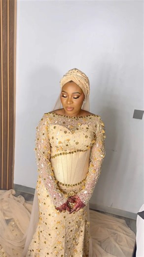 Northern bride serving beauty and grace only 👰🏾❤️ #abujamua #nigerianwedding #arewa #bridalbeauty