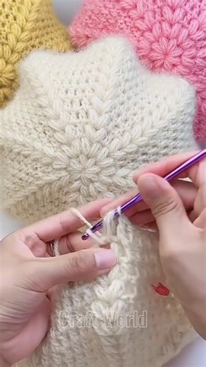 Symmetrical 3D crochet pattern technique #crochet #knitting #handmade