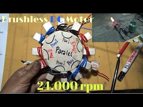 (How to) Rewinding 12 stator poles to 6 stator poles, Brushless DC Motor.