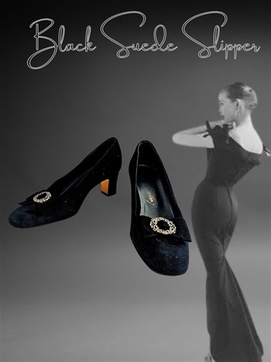 Vintage 1950's-1960's Black Suede "ruby Slipper" Style Pumps (style 9009) - Etsy Canada