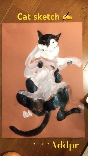 Play with two color cat sketch #trending #cat #art #drawing #love #life #fun #subscribe #thanks