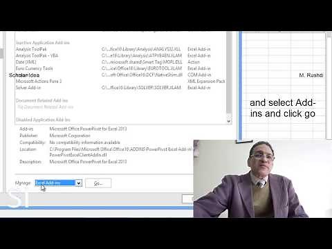 How to activate Statistical analysis in Excel ??