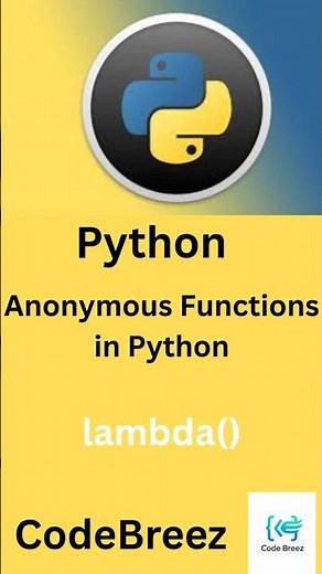 Anonymous Functions in Python?! 😱 | Learn lambda in One Minute #python #shorts #pythonshorts