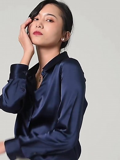 Classic blue silk blouse try on HAUL #silkblouse