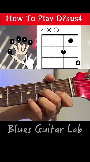 How to play D7sus4 open chord | Join BGL’s Beginner Course! #chords #beginners #blues