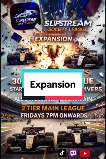 30 and still fast? 👀 Slipstream Society League is expanding 🏁 New 30 league 2-tier main league Fridays 7PM Comment JOIN to race with us #Slipstream #F1Gaming #SimRacing #fyp
