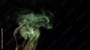 Particles Moving Background flying wave line with flash lights.Particle dust on black background,Motion graphics background overlay animation 4K drag and drop editing software supporting blending mode