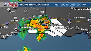 A strong storm will impact the areas highlighted below. This storm may be capable of strong gusty winds, frequent lightning, and torrential downpours. Interactive radar: wlox.com/weather/radar | WLOX First Alert Weather