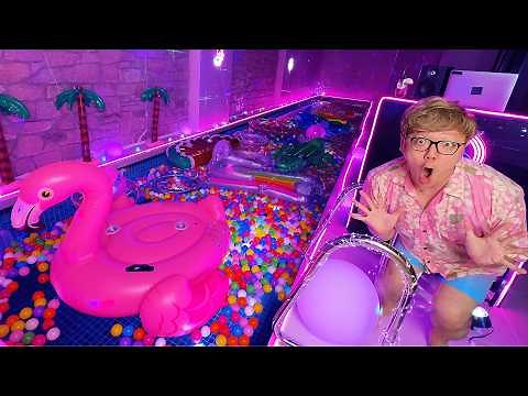 We transformed our 2 billion yen house's home pool into the ultimate night pool!