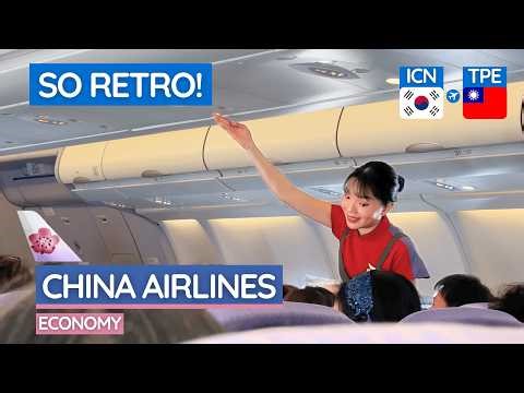 Flying CHINA AIRLINES "Outdated" A330 Economy Class! | Seoul to Taipei