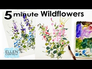 EASY watercolor wildflowers in 5 minutes!!