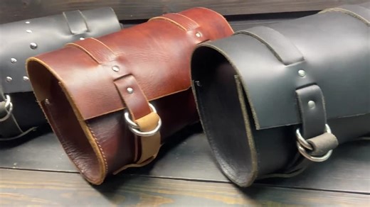 Motorcycle Tool Bag in Black Leather With Studs, for Your Harley Davidson, Indian or Custom Bike, Made in USA - Etsy