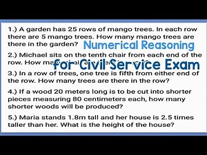 5-item Numerical Reasoning for Civil Service Exam