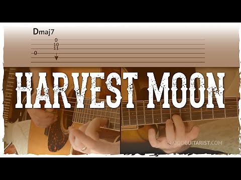 "Harvest Moon" Easy Guitar Lesson - Easy Chords + Strumming + Chord Melody Riff