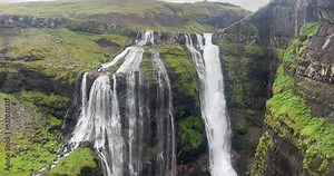 Glymur Waterfall in Iceland, the second highest waterfall in Iceland