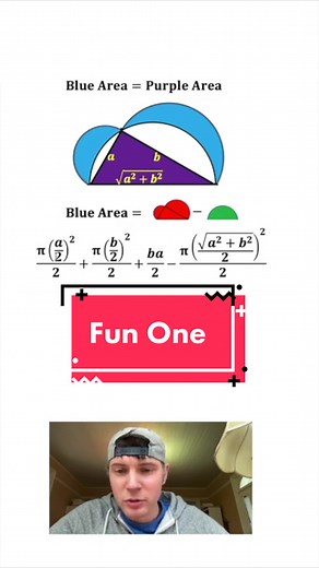 Proving the Blue Area Equals the Purple Area in Math