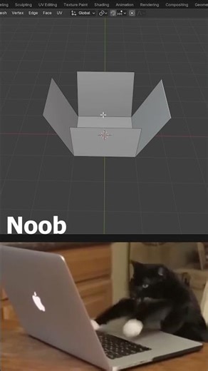 Noob vs Pro - Edge Split Modifier #blender #tutorial #artist #design
