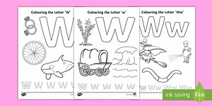 Letter W Colouring Pages