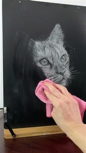 Live highlight —— Erased chalk #chalkboardscribbling #artclass #drawing #sketch #artist