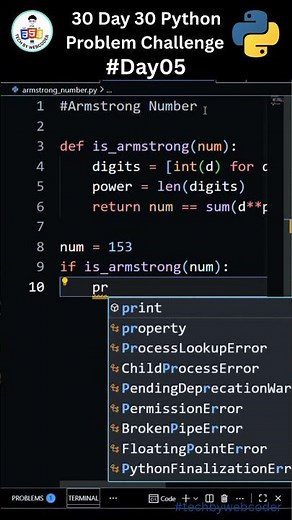 Day 5: How To Solve Armstrong numbers Problem | 30 Days of Code