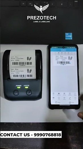 PORTABLE BARCODE LABEL PRINTER WITH BLUETOOTH CONNECTION #barcodeprinter #labelprinter