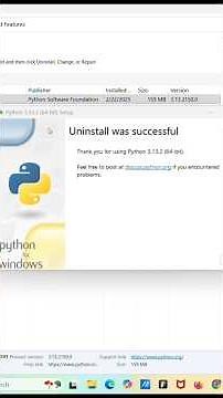 Uninstall Python in 1 Minute 🔥 | Complete Step-by-Step Guide #Shorts #tech #viral #youtubeshorts