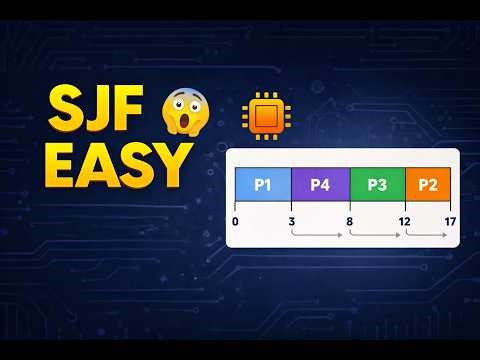SJF Algorithm Explained Step by Step | OS Scheduling | Telugu