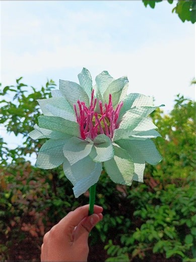 How to Make a Dahlia Flower| Diy Blue Dahlia Tutorial #shortsviral #diy #rose #craft #art#aesthetic