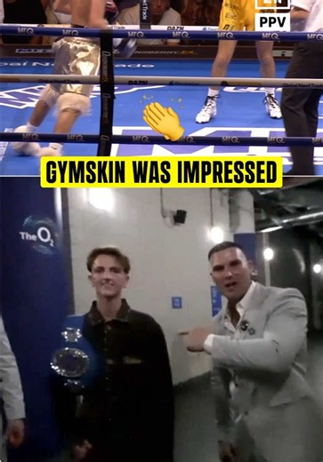 GymSkin bumped into Tony Curtis backstage and was impressed with his KO performance tonight 🙌 🎟️ Buy #DuboisWardley2 NOW at DAZN.com | LIVE NOW Exclusively on DAZN 🤳 #DAZNBoxing #Boxing #gymskin