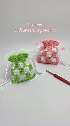 Crochet Drawstring Pouch 💗 Móc túi dây rút 💙 Cre : @jantsilyo_ph 🍀 #crochetdrawstringpouch #drawstringpouch #drawstringbag #crochetdrawstringbag #moctuilen #moctuirutday #xuxucrochet