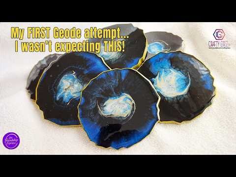 #0120 I Tried Geode Resin Coasters for the First Time… 😄 ‪@Susie-Serendipity-Creations‬