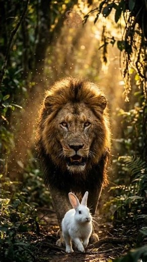 Tiny Rabbit vs Lion 😱 (Wait for Twist!) #shorts #viralstories #kidsstories