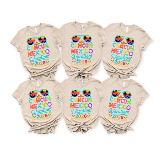 Cancun 2026 Family Vacation T-shirt, Matching Beach Trip Tee, Vacation Matching Outfit, Vacation Family Gathering Apparel - Etsy