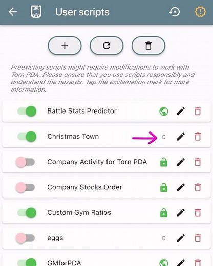 Torn City: Christmas Town Finder Script - mobile, Torn PDA, installing, settings, use