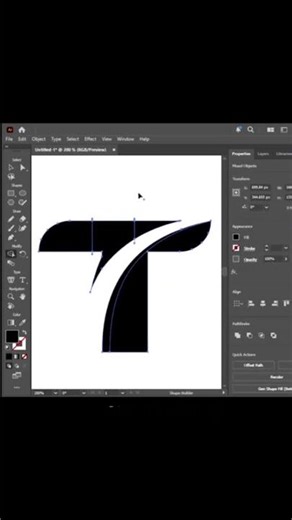 T letter logo design in adobe illustrator tutorial ✨ #graphicdesign #adobeillustrator #logomaker
